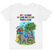 My Autism makes me more fabulous with elephant and playground tshirt. Boys size 2t-7