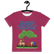 What makes you different is what makes you beautiful tshirt with 2 horse and one with rainbow puzzle pieces for Girls and boys toddler size. 2T-7