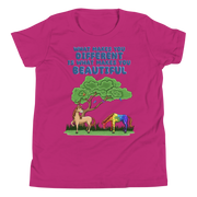 What makes you different is what makes you beautiful with two horses. Youth Small- XL
