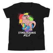 Pinkl Dino with Rainbow puzzle pieces heart that says Stimulosaurus Rex. - For Youth Girl - Small-XL
