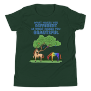 What makes you different is what makes you beautiful with two horses. Youth Small- XL