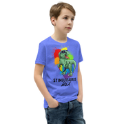 Green Dino with Rainbow puzzle pieces heart that says Stimulosaurus Rex. - For Youth boys - Small-XL