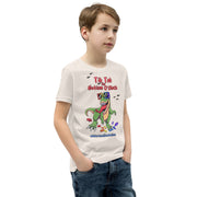 Tik tok its Autism Oclock - Green Dino with birds and rainbow puzzle pieces. Youth boy - Size small- XL