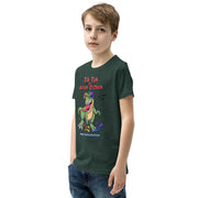 Tik tok its Autism Oclock - Green Dino with birds and rainbow puzzle pieces. Youth boy - Size small- XL