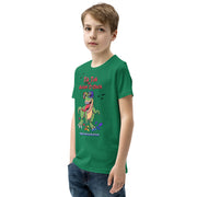 Tik tok its Autism Oclock - Green Dino with birds and rainbow puzzle pieces. Youth boy - Size small- XL
