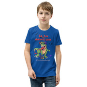 Tik tok its Autism Oclock - Green Dino with birds and rainbow puzzle pieces. Youth boy - Size small- XL