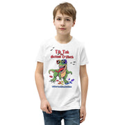 Tik tok its Autism Oclock - Green Dino with birds and rainbow puzzle pieces. Youth boy - Size small- XL