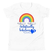 Autistically Fabulous Tshirt with Rainbow. Made for youth - Small to XL. Autism awareness