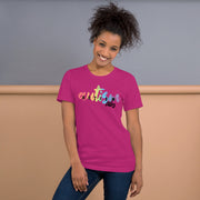 Fitted Tshirt for men and women. Autism ally in rainbow colors. Size X-small to 3XL.