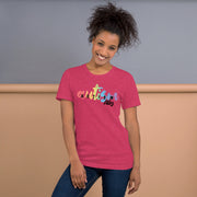 Fitted Tshirt for men and women. Autism ally in rainbow colors. Size X-small to 3XL.
