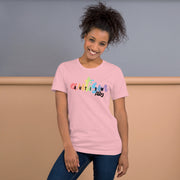 Fitted Tshirt for men and women. Autism ally in rainbow colors. Size X-small to 3XL.