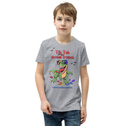 Tik tok its Autism Oclock - Green Dino with birds and rainbow puzzle pieces. Youth boy - Size small- XL