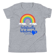 Autistically Fabulous Tshirt with Rainbow. Made for youth - Small to XL. Autism awareness