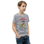 Tik tok its Autism Oclock - Green Dino with birds and rainbow puzzle pieces. Youth boy - Size small- XL