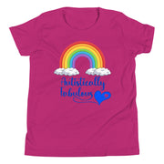 Autistically Fabulous Tshirt with Rainbow. Made for youth - Small to XL. Autism awareness