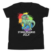 Green Dino with Rainbow puzzle pieces heart that says Stimulosaurus Rex. - For Youth boys - Small-XL