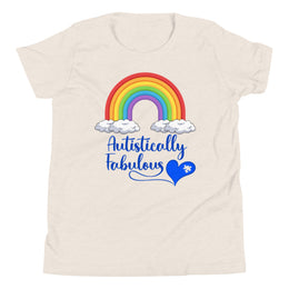 Autistically Fabulous Tshirt with Rainbow. Made for youth - Small to XL. Autism awareness