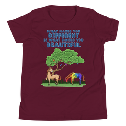 What makes you different is what makes you beautiful with two horses. Youth Small- XL