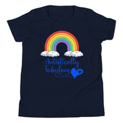 Autistically Fabulous Tshirt with Rainbow. Made for youth - Small to XL. Autism awareness